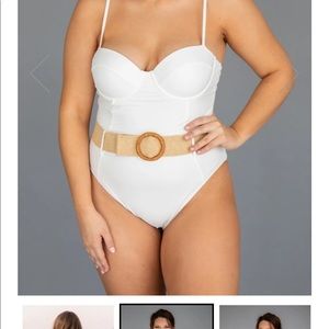 Pink Lily x Caitlin Covington White Bathing Suit